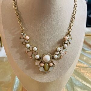 Call It Spring Gold and Pink Statement Necklace
